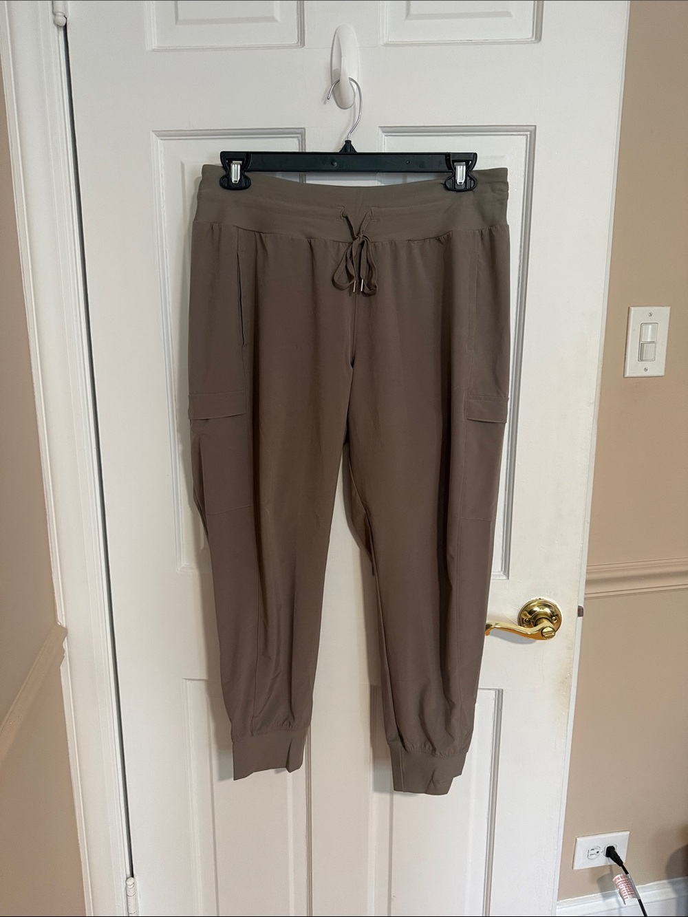 Calia Casual Drawstring Cargo Joggers - Taupe